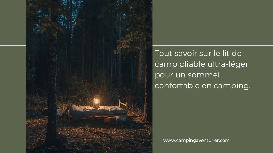 Lit de camp pliable ultra-léger : le guide complet pour dormir confortablement en camping - Camping Aventurier