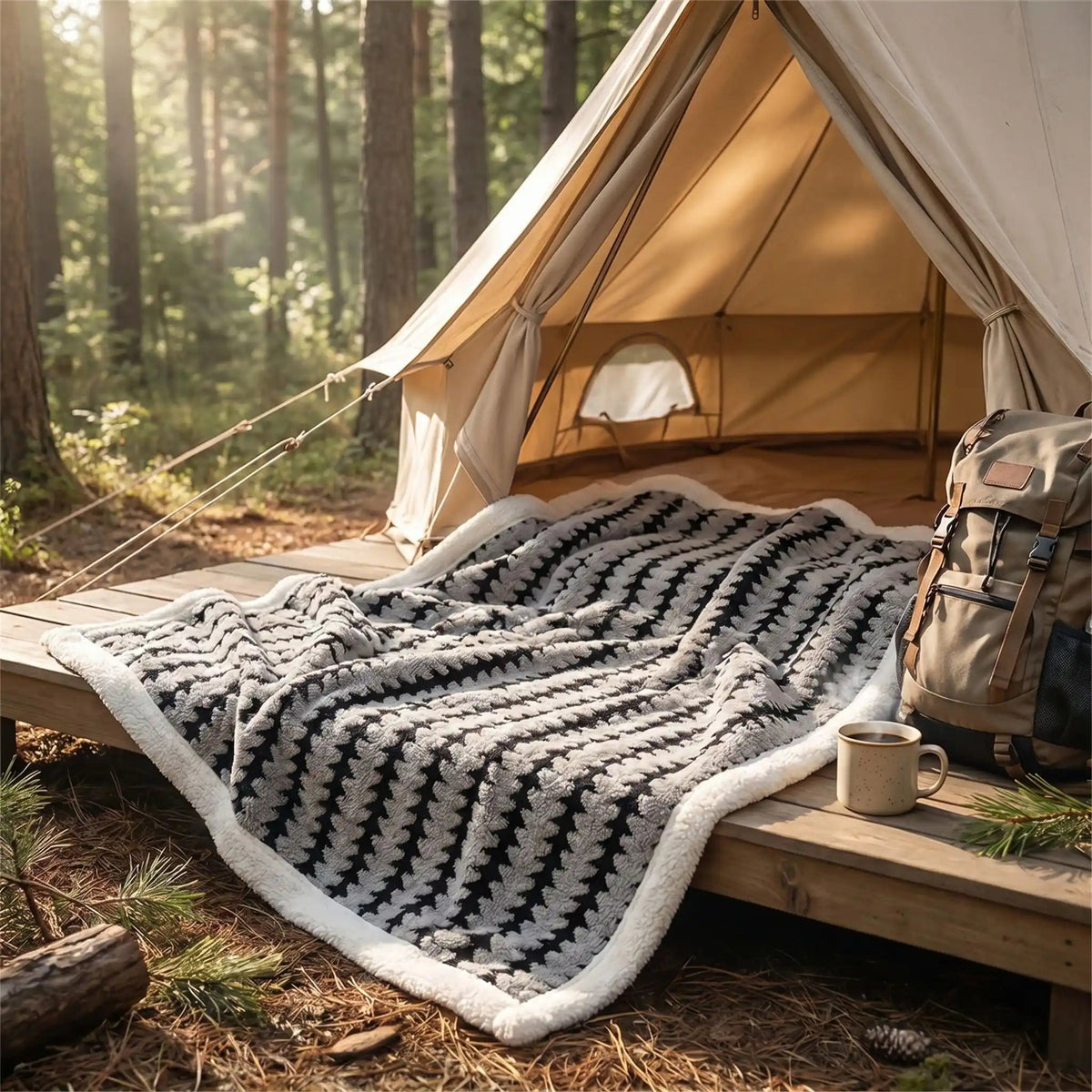 Couverture de Camping | Polaire Ultra-Douce 200x230cm - Camping Aventurier