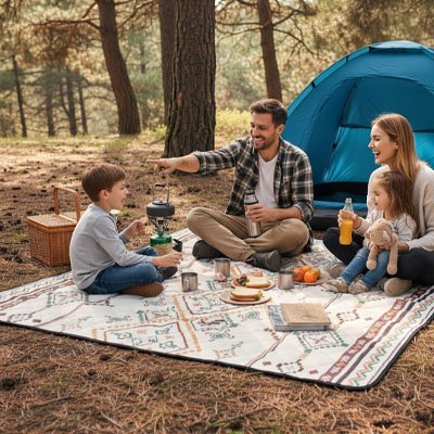 Tapis de sol pour camping | Anti-Sable Confort - Camping Aventurier